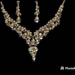 Champagne Necklace & Earring Set NWOT